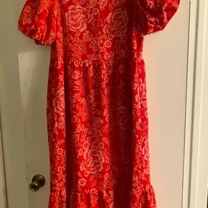 Sugarlips Red Floral Kids Dress